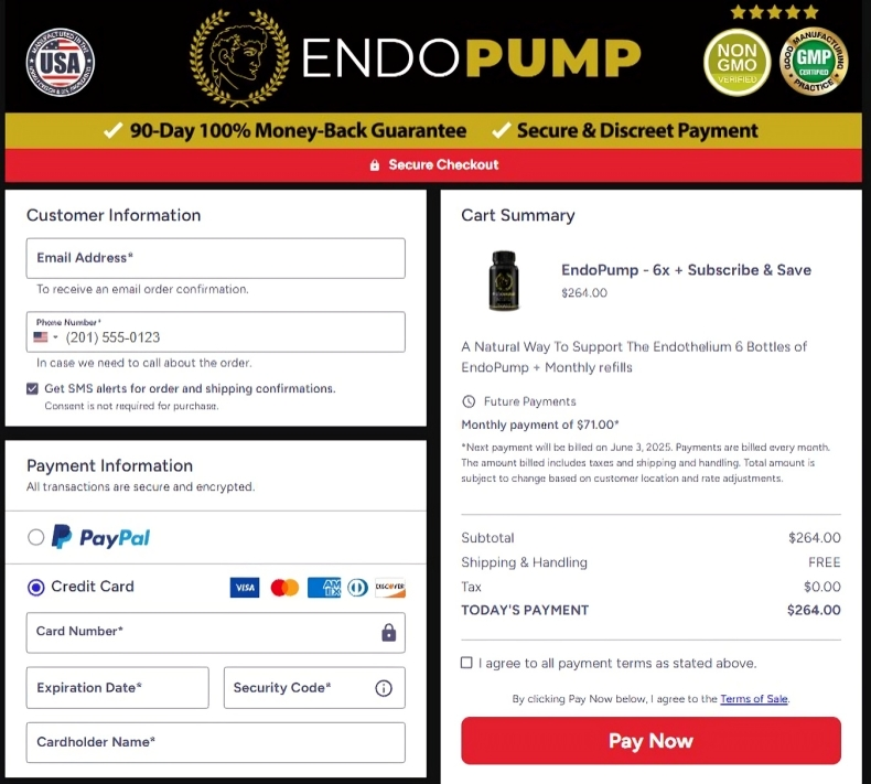 EndoPump Order Page